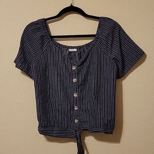  Maurice Gray Short Sleeve Crop Top Size M CLEARANCE